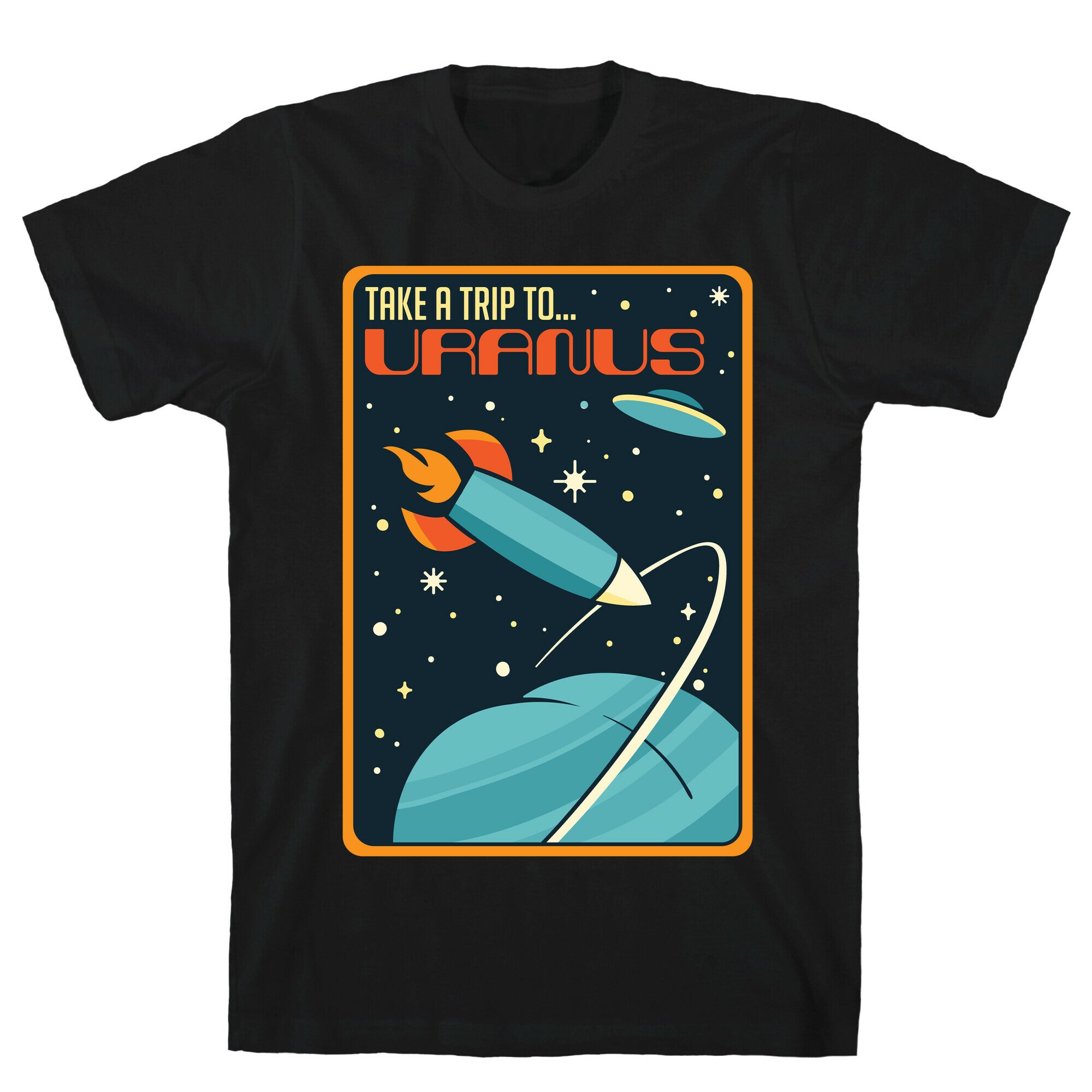 Take A Trip To Uranus Parody White Print T-Shirt